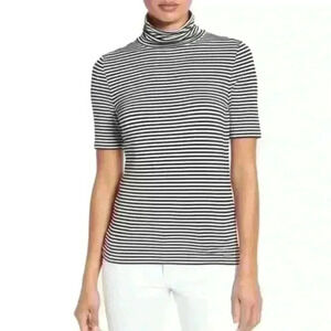 Micheal Kors So So  Soft Striped Shortsleeved Turtleneck Top Size 3X
